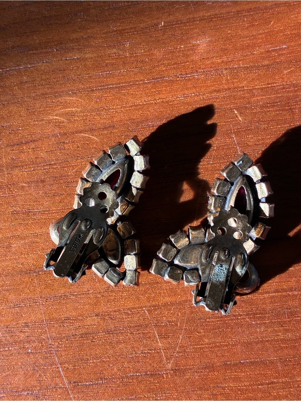 Albert Weiss Red and Multicolor Crystal Butterfly Earrings - Picture 4 of 7